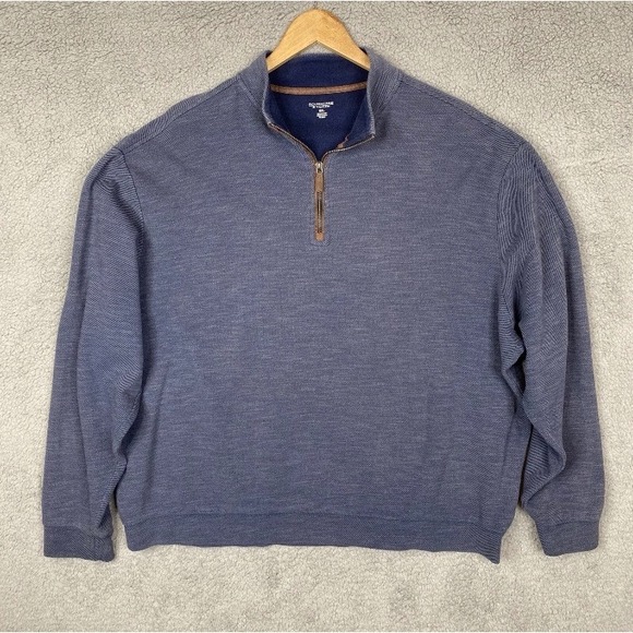 Roundtree & Yorke Other - Roundtree & Yorke Sweater XXL Heather Blue Long Sleeve 1/4 Zip Pullover Cotton